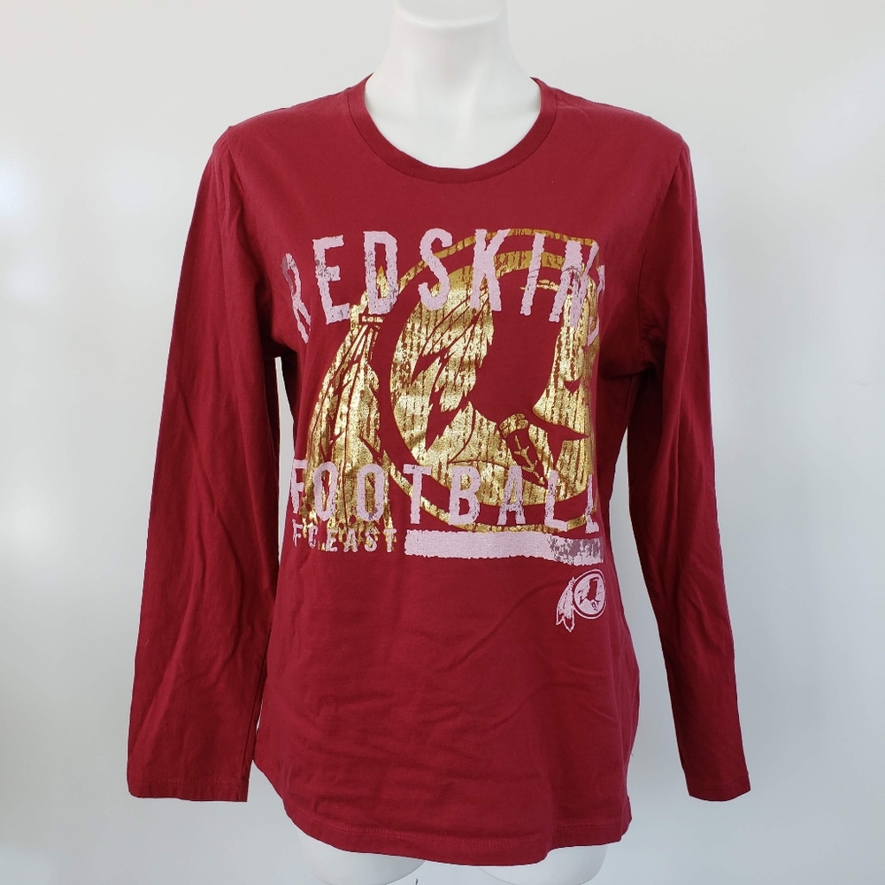 Majestic REDSKINS Long Sleeve Shirt with Lame Logo